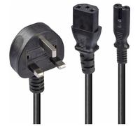 2.5m UK 3 Pin Plug to IEC C13 & IEC C7 Splitter Extension Cable, B