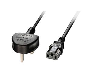Lindy 30433 2m UK to IEC C13 Mains Cable 5A Fused Black