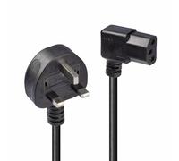 Lindy 30446 1m UK 3 Pin Plug To Right Angle IEC C13 Mains Extension Cable