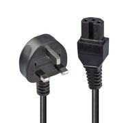 2m UK 3 Pin Plug to IEC C15 'Hot Condition' Power Cable. Bla
