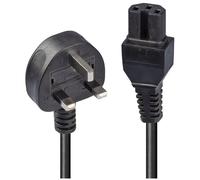 2m UK 3 Pin Plug to IEC C15 'Hot Condition' Power Cable. Bla