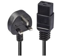 2m UK 3 Pin Plug to IEC C19 Power Cable. Black