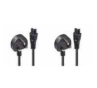 Lindy 30460 1m UK 3 Pin to C5 Mains Cable, lead free