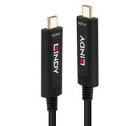 Lindy 30m Fibre Optic Hybrid USB Type C Cable, Audio / Video Only