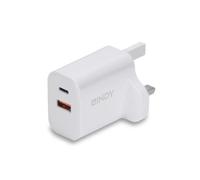 Lindy 30W USB Type A & C Charger UK Plug, Dual