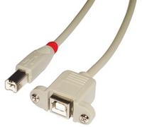 Lindy USB 2.0 Cable type B/B extension, light grey, 1m