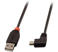 LINDY 31972 2m USB 2.0 Cable, Type A to Mini-B, 90 Degree Right Angle