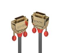 Lindy 36202 2m DVI-D Dual Link Cable - Gold Line, 2560x1600, 24K Gold, Grey