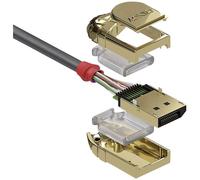 LINDY 36295 7.5m DisplayPort 1.2 Cable Gold Line 4K 60Hz UHD M-M Grey