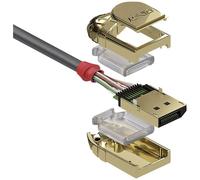LINDY 36297 DisplayPort 1.2 Cable Gold Line 4K 15m Grey