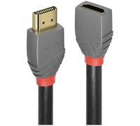 LINDY 36478 HDMI Cable extension 3 m Anthracite Black Red Gold Pla...