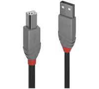 LINDY 36676 USB cable USB 2.0 USB-A plug, USB-B plug 7.50 m Black