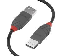 LINDY 36695 USB 2.0 Type A to A Cable, Anthra Line - Black, 5m