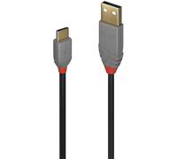 LINDY 36887 2 m USB 2.0 Type C to A Cable, Anthra Line Black