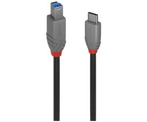 LINDY 36900 USB cable USB 3.2 USB-C plug Black Grey 0.50 m