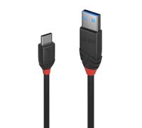 LINDY 36914 0.15 m USB 3.1 Type C to A Cable, Black Line