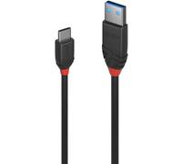 LINDY 36915 0.5 m 3A USB 3.1 Type A to C Cable, Black