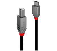 LINDY 36943 USB cable USB 2.0 USB-C plug USB-B plug Black 3.00 m