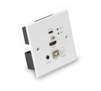 Lindy 150m Cat.6 HDMI 4K60 & Type C HDBaseT UK Wall Plate KVM Extender, Transmitter