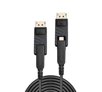 Lindy 20m Fibre Optic Hybrid Mini DisplayPort 1.4 Cable with Detachabl