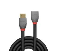 LINDY 36478 HDMI Cable extension 3 m Anthracite Black Red Gold Pla...
