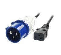 Lindy 3m IEC C19 Power Lead, 16A Commando Plug, Black