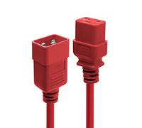 LINDY 3m IEC C19 to C20 Extension Cable, Red