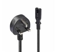 Lindy 3m UK 3 Pin Plug To IEC C7 Mains Power Cable Black. Cable length: 3 m Connector 1: Power plug type G Connector 2: C7 coupler