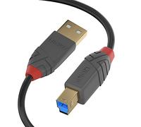 Lindy 3m USB 3.2 Cable. USB-A Male to USB-B 3.0 Male Type B, Monitor Upstream Cable, External Hard Drive, Scanner, Printer, Anthra Line, Black