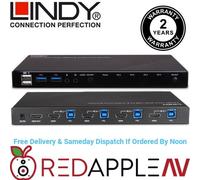 Lindy 4-Port HDMI 4K60 USB 3.0 & Audio KVM Switch - Free P&P