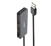 LINDY 42986 4 Port USB Hub, 4 x USB 2.0 Type-A (F) Ports, Supports Data Transfer Rates of up to 480 Mbps, Plug and Play Installation