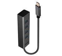 LINDY 43325 USB-C hub 4 ports USB 3.2 Gen 2 grey multiport splitter