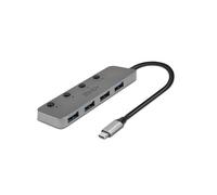 Lindy 4 Port USB 3.2 Type C Hub with On/Off Switches