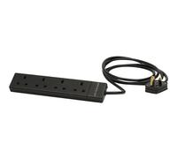 Lindy 4-Way UK Power Strip with 2m Cord - Black