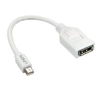 LINDY 41021 Mini DisplayPort to DisplayPort Adapter Cable - White, 0.2m