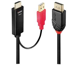 LINDY 41428 Cable DisplayPort HDMI-A USB-A Black Red 5m