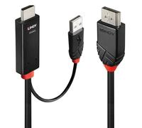 LINDY 41498 Video Cable Adapter 1 m HDMI + USB Type-A DisplayPort Black