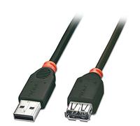 LINDY 41770 0.2 m Type A Male to Female USB 2.0 Extension Cable - Black