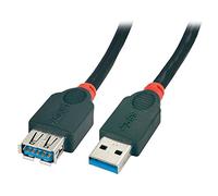 LINDY 41832 2 m USB 3.0 Type A Male to A Female Extension Cable - Black