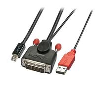 LINDY 41995 0.5 m DVI-D (with USB) to Mini DP Active Adapter Cable Black/Red