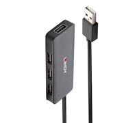 Lindy 42986 4 Port USB 2.0 Hub - 480Mbps High-Speed, CE Certified, Black