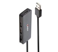 LINDY 42986 4 Port USB Hub, 4 x USB 2.0 Type-A (F) Ports, Supports Data Transfer Rates of up to 480 Mbps, Plug and Play Installation