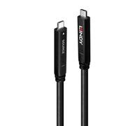 Lindy 10m USB 3.2 5Gbps & DP 1.4 Type C Fibre Optic Hybrid Cable 10m high-performance USB-C fibre optic cable for fast data, 4K video, and 60W power