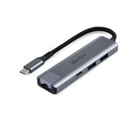 Lindy 43422 USB 3.2 Gen 2 Type C Hub & Gigabit Ethernet - 10Gbps, 4 Ports, CE