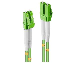 LINDY 46316 Fibreglass FO Cable Green 20m LC to LC Multimode OM5 5...
