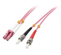 Lindy 46354 Duplex Fiber Optic Cable, OM4 LC/LC 10 m Pink