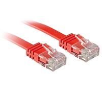 Lindy 47510 - Cat.6 Flat Ribbon Patch Cable Unshielded - Red - 0.3 m - Pack of 1