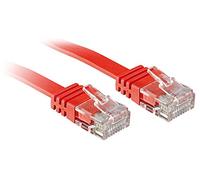 Lindy 47510 - Cat.6 Flat Ribbon Patch Cable Unshielded - Red - 0.3 m - Pack of 1