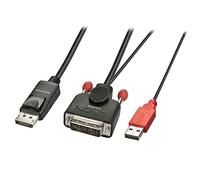 LINDY 5 m DVI-D to DP Active Adapter Cable with USB - Black