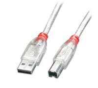 LINDY 5 m Type A to B USB 2.0 Cable - Transparent